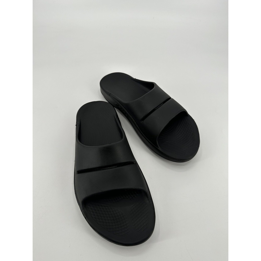 OOFOS Sport Recovery Slides Black Comfort Sandals Unisex Adults M's 12/W's14‎